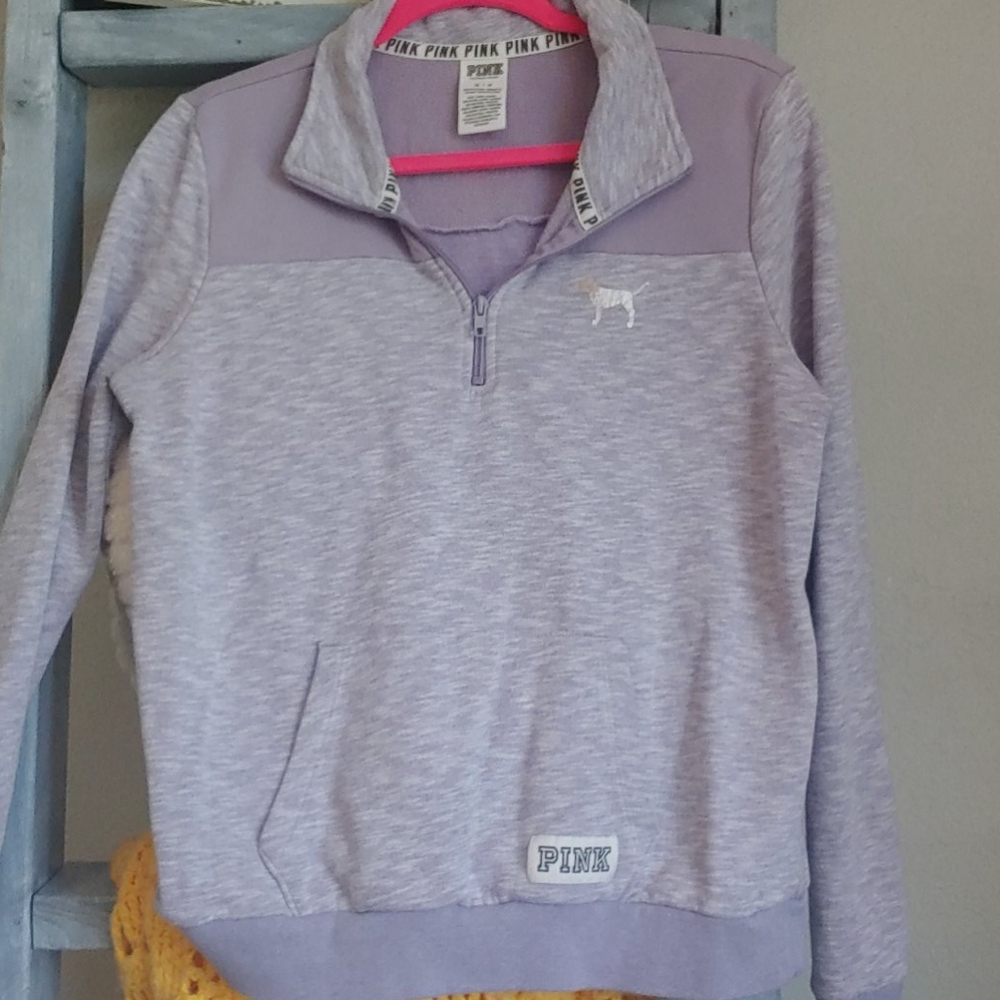 PINK half-zip pullover sweatshirt
